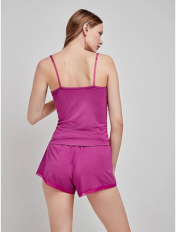 Short uni et ajustable en modal avec détails en dentelle