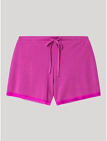 Short uni et ajustable en modal avec détails en dentelle