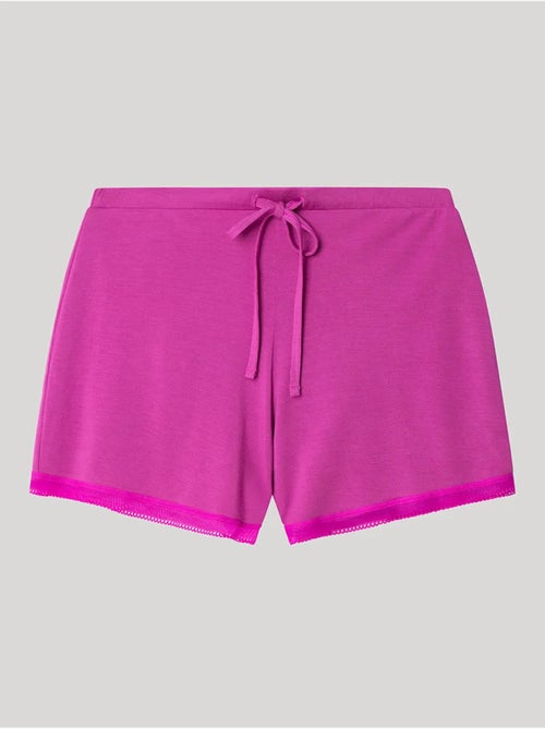 Short uni et ajustable en modal avec détails en dentelle - Kiabi Short uni et ajustable en modal avec détails en dentelle - Kiabi