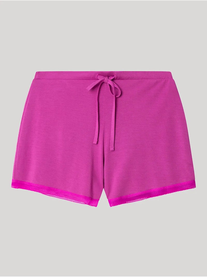 Short uni et ajustable en modal avec détails en dentelle Magenta - Kiabi