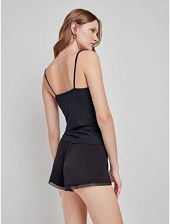 Short uni et ajustable en modal avec détails en dentelle