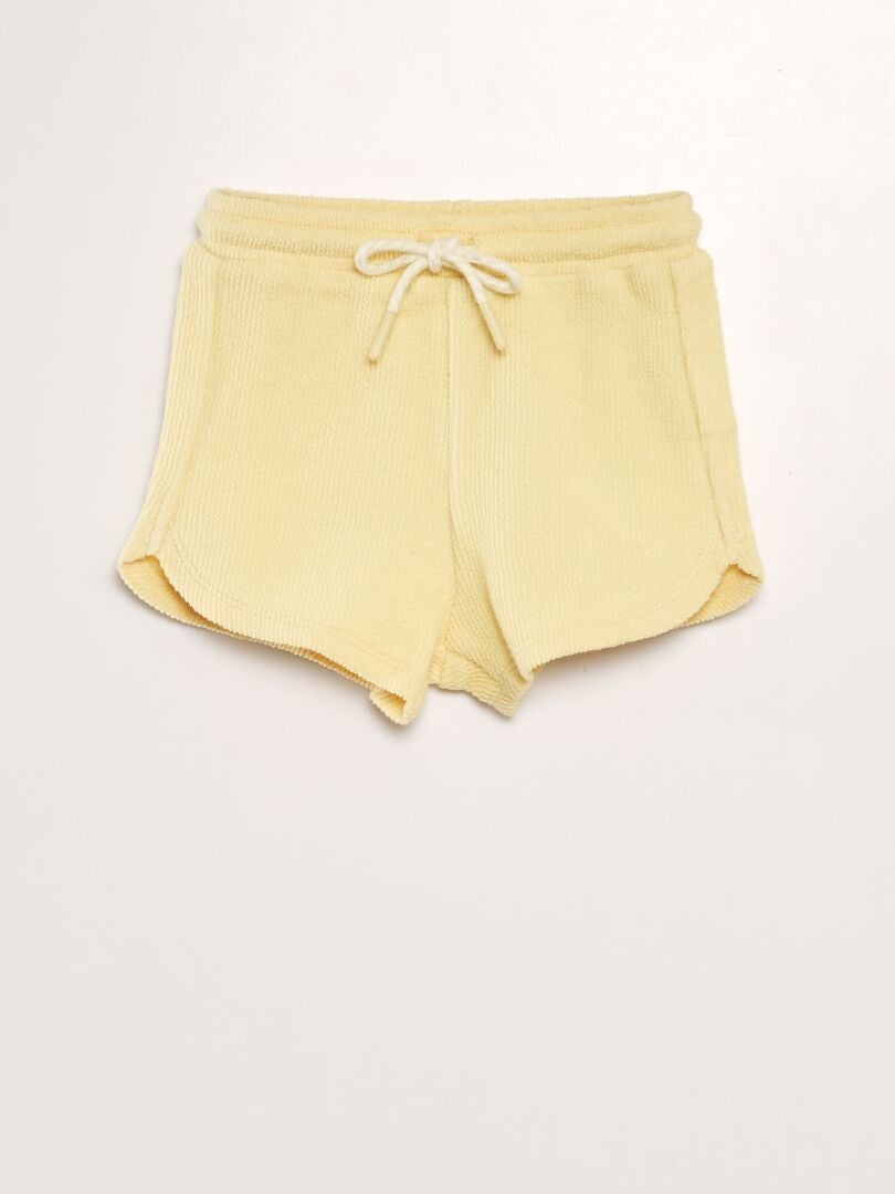 Short uni style matière éponge Jaune - Kiabi