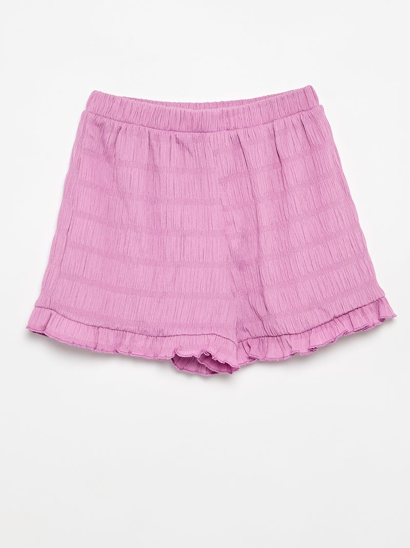 Short unie en maille gaufrée Violet - Kiabi
