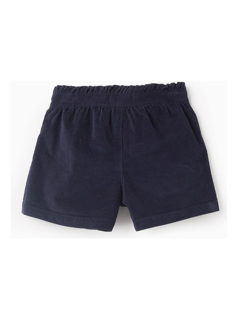 Short velours côtelé, taille réglable NOËL Bleu foncé - Kiabi