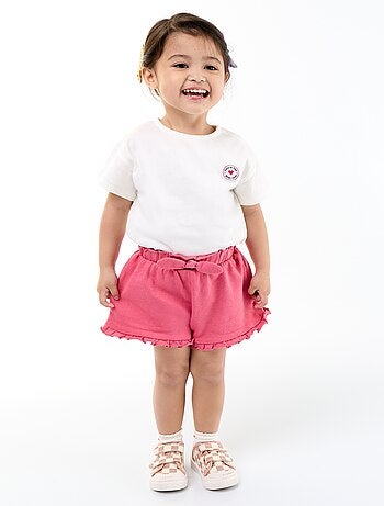 Short volanté avec nœud à la taille