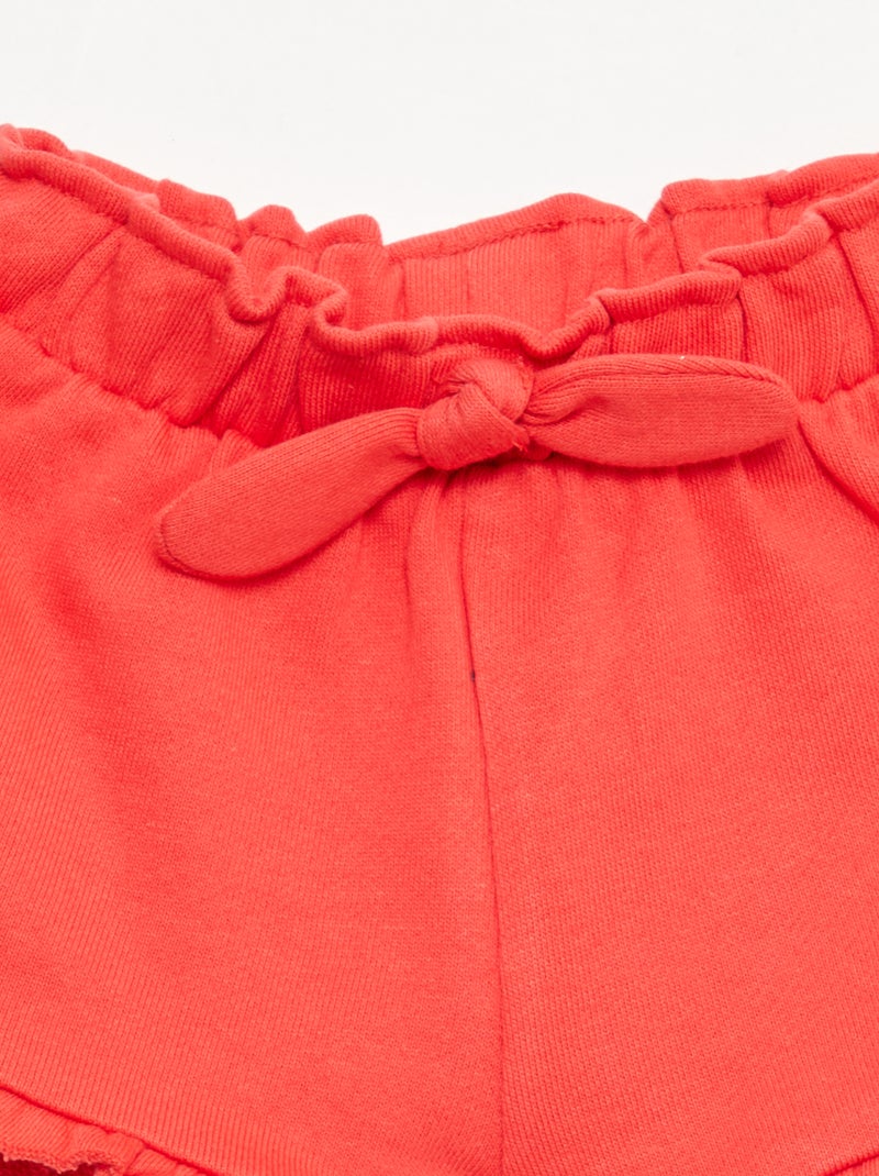 Short volanté avec nœud à la taille Rouge - Kiabi