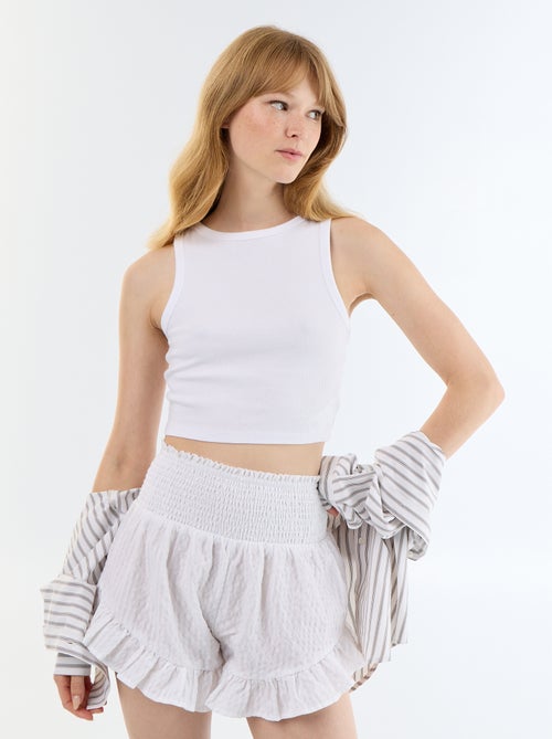 Short volanté en maille relief - Kiabi