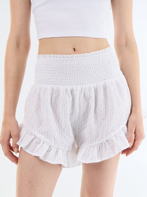 Short volanté en maille relief - Kiabi