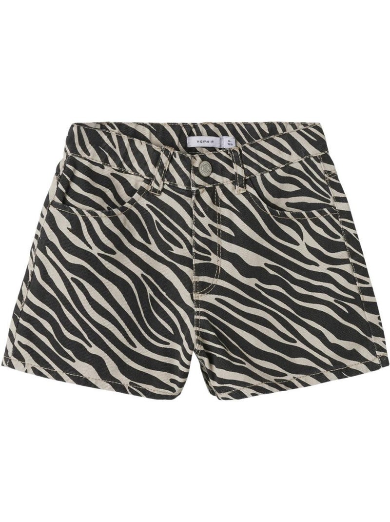 Short Zèbre Fille Name it Frose Noir - Kiabi