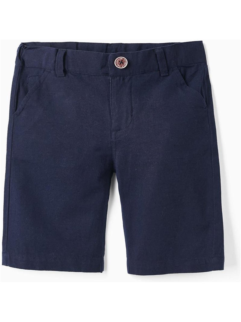 Short Enfant Gar?on Cargo Pour Bermuda Couleur Unie Avec Taille