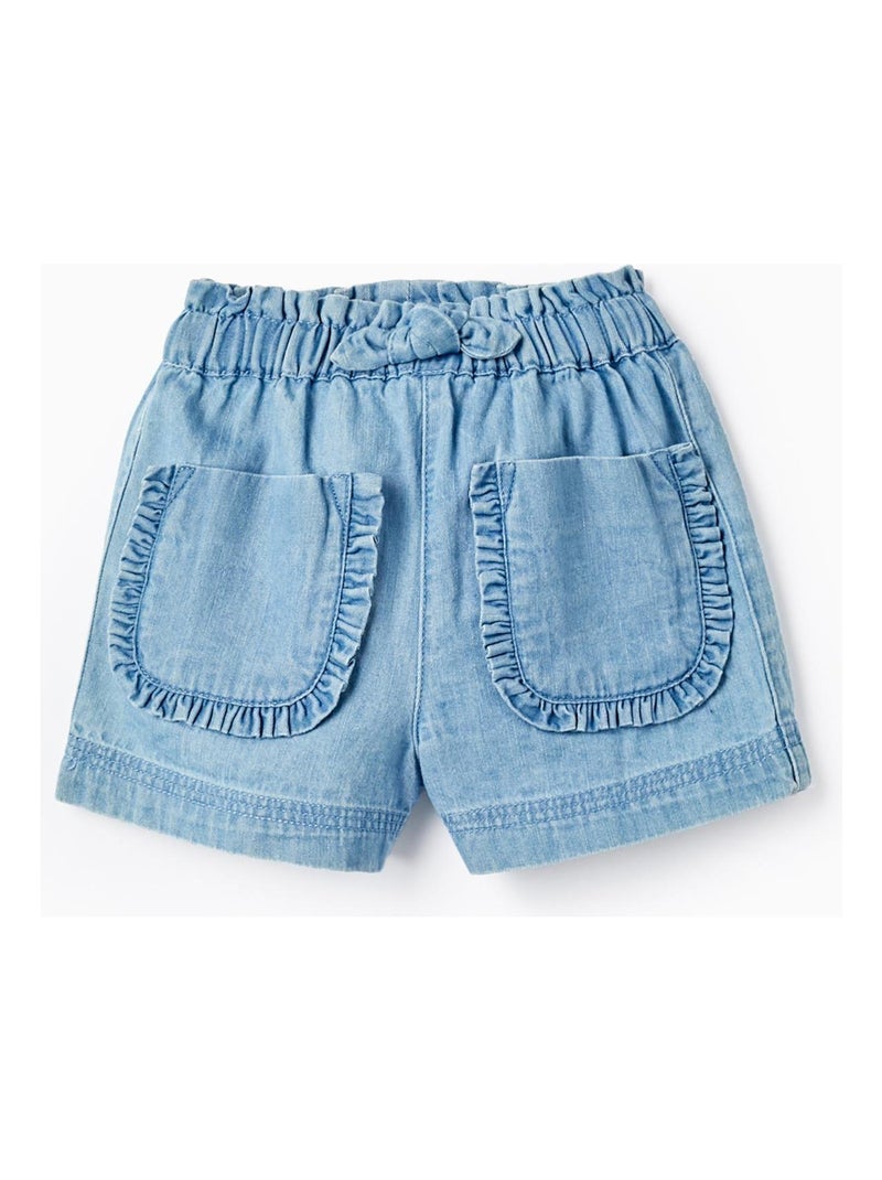 Shorts en jean bleu 100% coton pour bébé fille Bleu clair - Kiabi