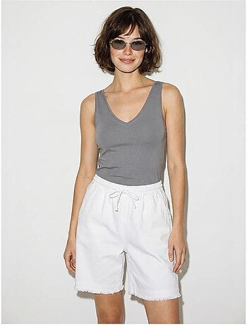 Shorts en mélange de coton à taille haute lucci