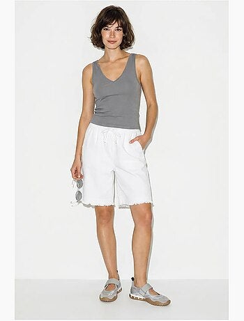 Shorts en mélange de coton à taille haute lucci