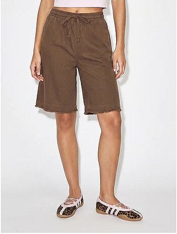 Shorts en mélange de coton à taille haute lucci