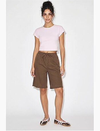 Shorts en mélange de coton à taille haute lucci