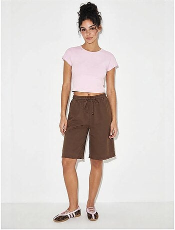 Shorts en mélange de coton à taille haute lucci