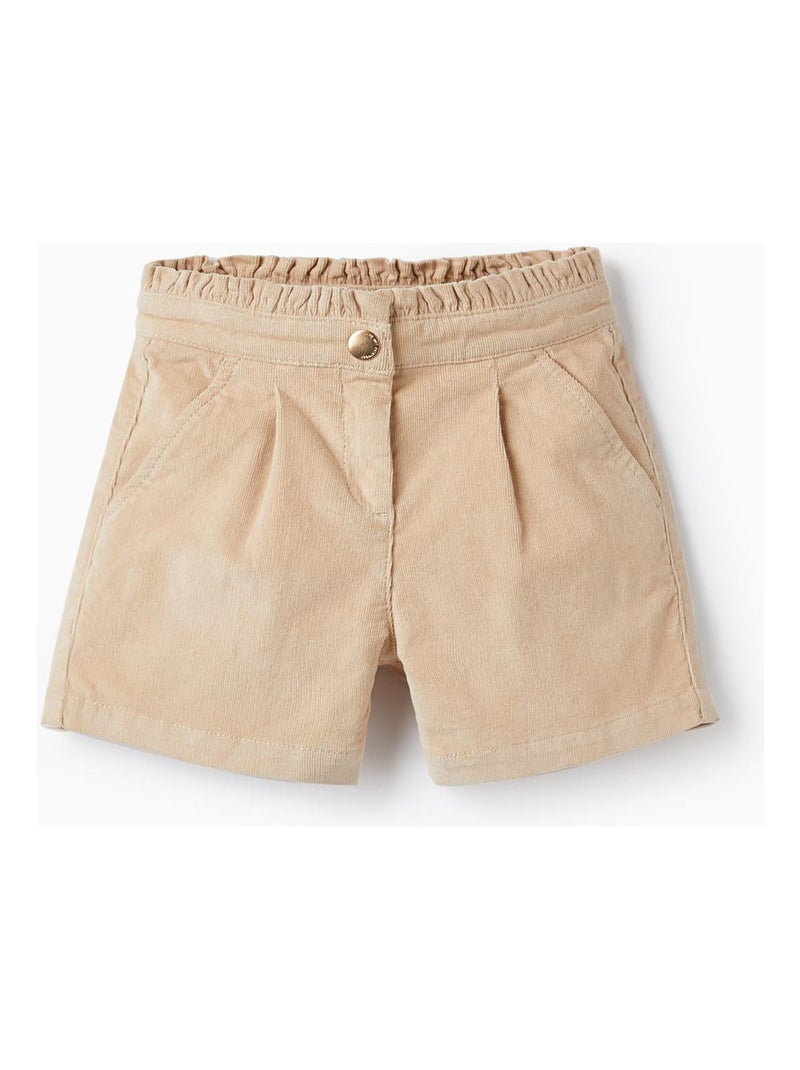 Shorts en velours côtelé pour fille   LITERATURE CLUB Beige clair - Kiabi