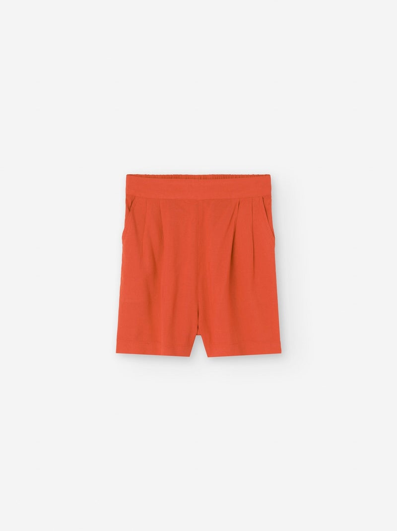 Shorts en Viscose avec Pinces Orange - Kiabi