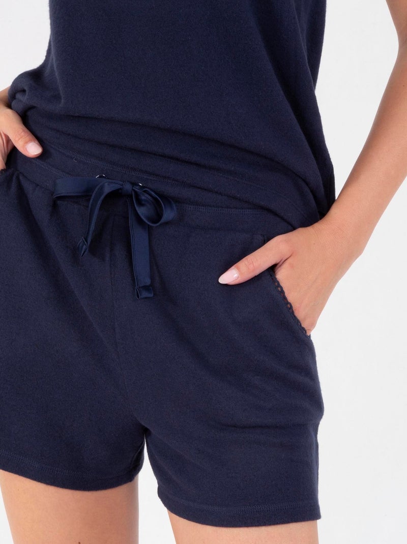Shorts homewear vêtements d'intérieur, matière ultra-douce et respirante. Bleu marine - Kiabi