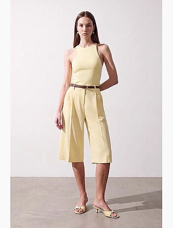Shorts tailleur à taille haute et jambes larges dilvin