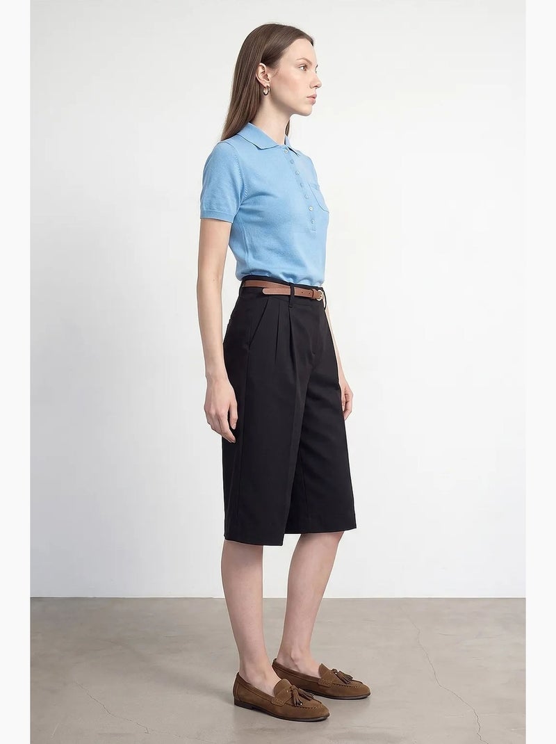 Shorts tailleur à taille haute et jambes larges dilvin Noir - Kiabi