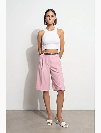 Shorts tailleur à taille haute et jambes larges dilvin