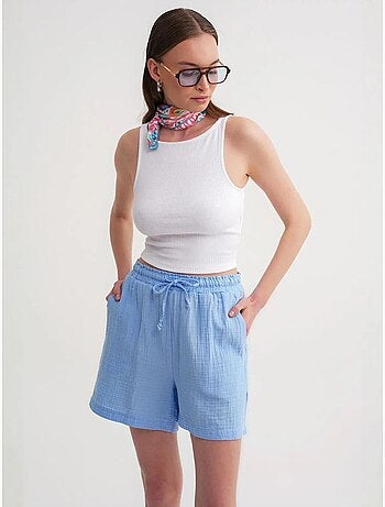Shorts texturés à taille haute et jambe large mixray