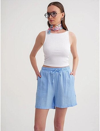 Shorts texturés à taille haute et jambe large mixray