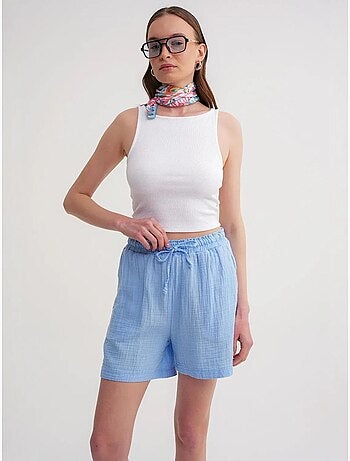 Shorts texturés à taille haute et jambe large mixray