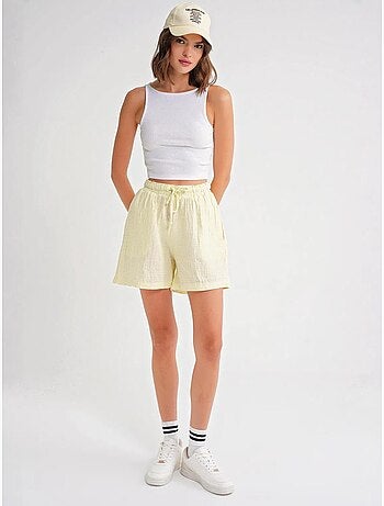 Shorts texturés à taille haute et jambe large mixray