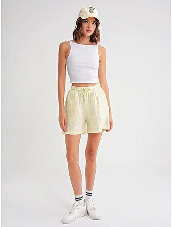 Shorts texturés à taille haute et jambe large mixray