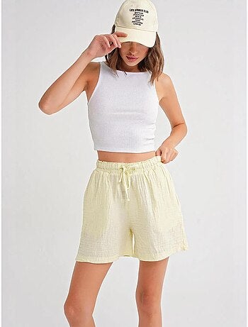 Shorts texturés à taille haute et jambe large mixray