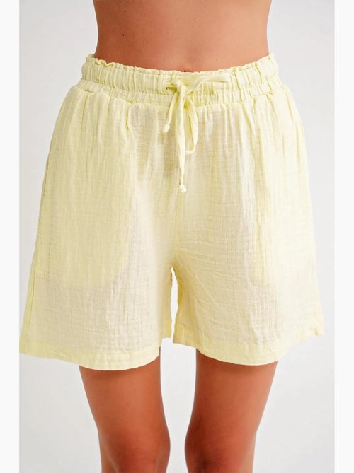 Shorts texturés à taille haute et jambe large mixray - Kiabi Shorts texturés à taille haute et jambe large mixray - Kiabi