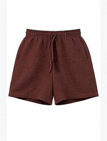 Shorts texturés à taille haute et jambe large mixray