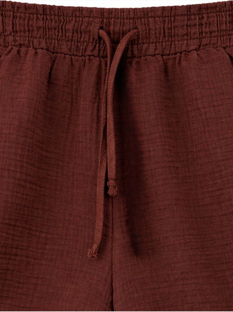 Shorts texturés à taille haute et jambe large mixray Marron - Kiabi