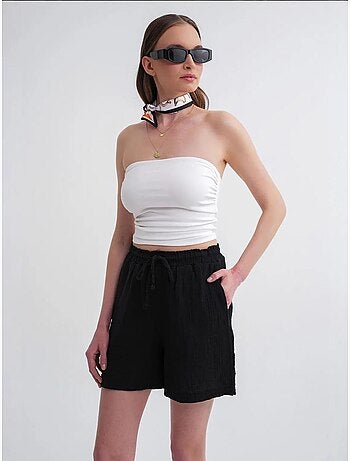 Shorts texturés à taille haute et jambe large mixray