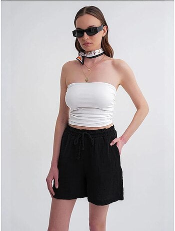 Shorts texturés à taille haute et jambe large mixray