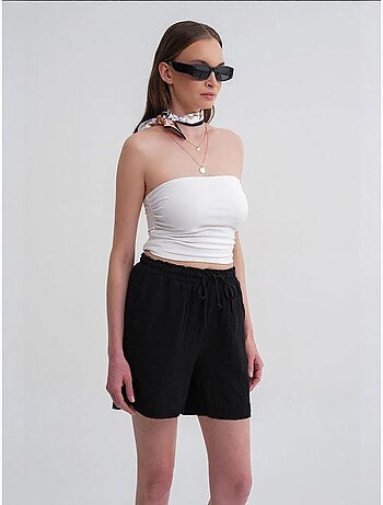 Shorts texturés à taille haute et jambe large mixray