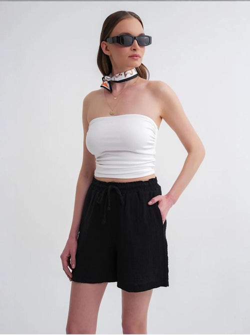 Shorts texturés à taille haute et jambe large mixray - Kiabi