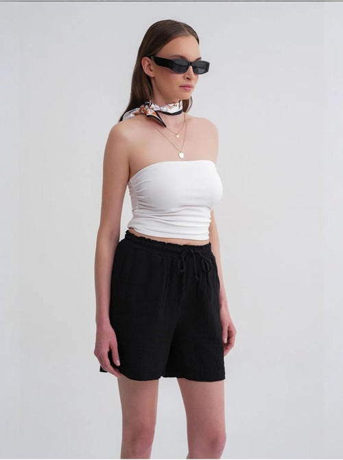 Shorts texturés à taille haute et jambe large mixray - Kiabi
