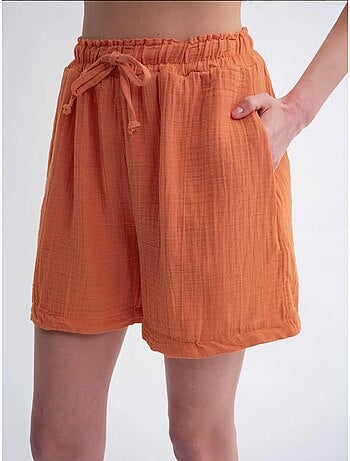 Shorts texturés à taille haute et jambe large mixray