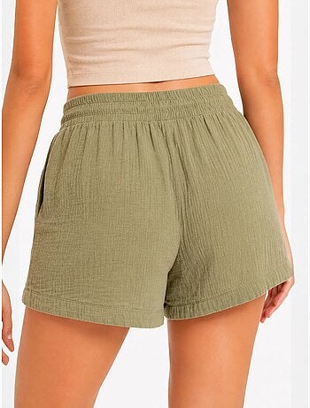 Shorts texturés à taille haute et jambe large mixray