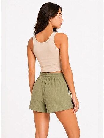 Shorts texturés à taille haute et jambe large mixray