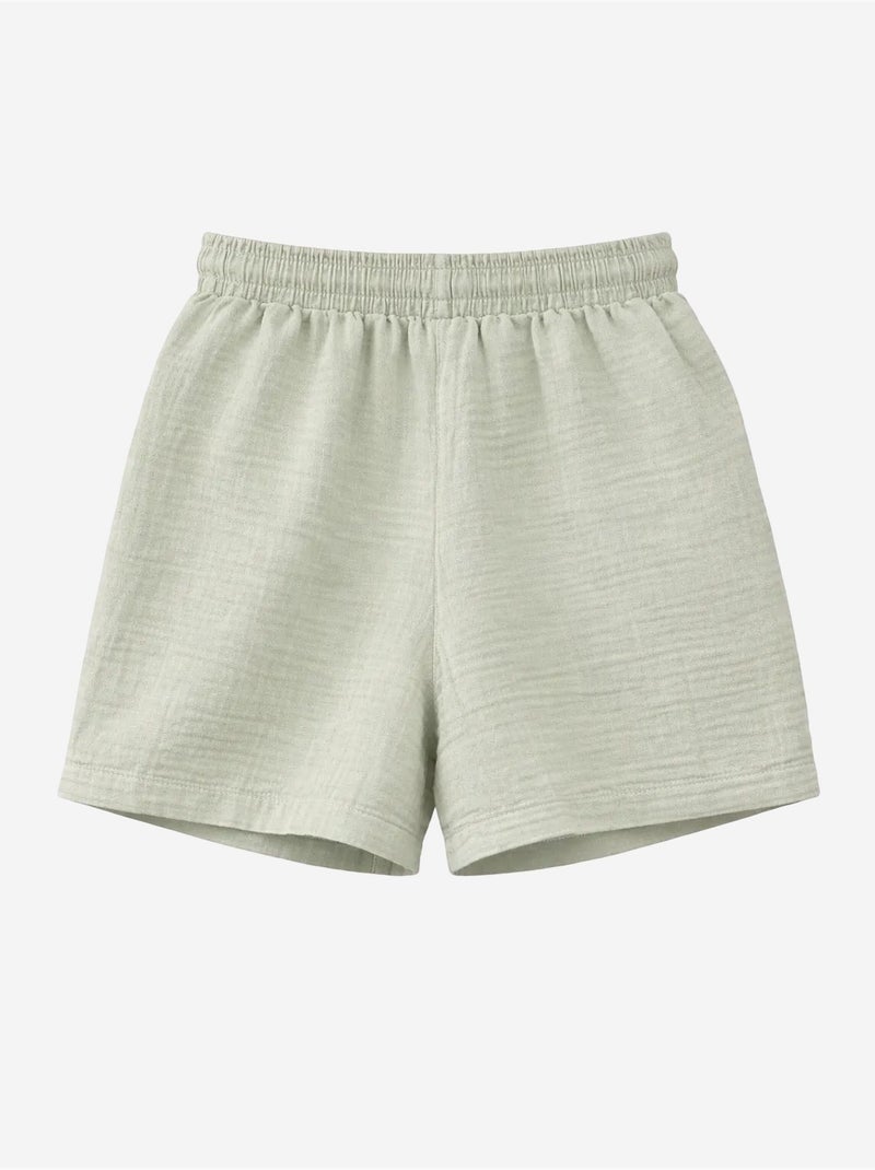 Shorts texturés à taille haute et jambe large mixray Vert - Kiabi