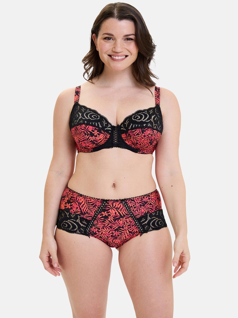 Shorty amelie print sans complexe lingerie Noir Rouge - Kiabi