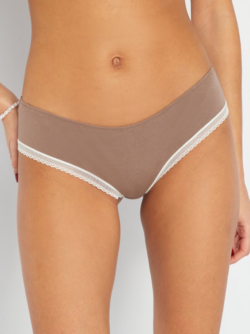 Shorty Dentelle Lou Coloris Taupe - Réf 07202 Taille FR38/EUR36