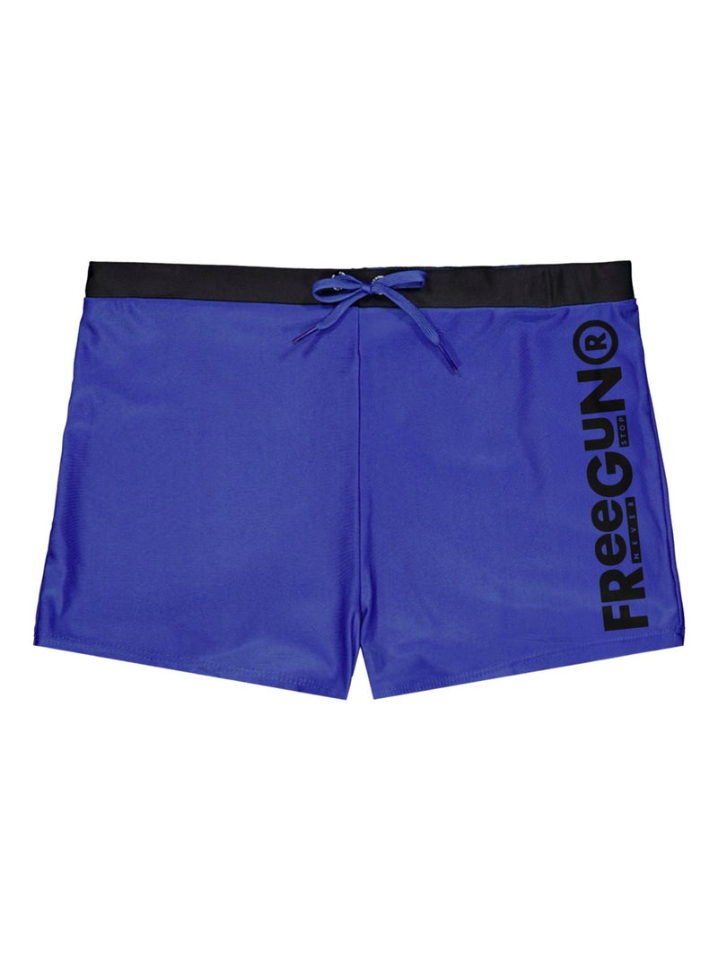 Shorty de bain enfant uni avec logo rubber print couleur Freegun Bleu - Kiabi