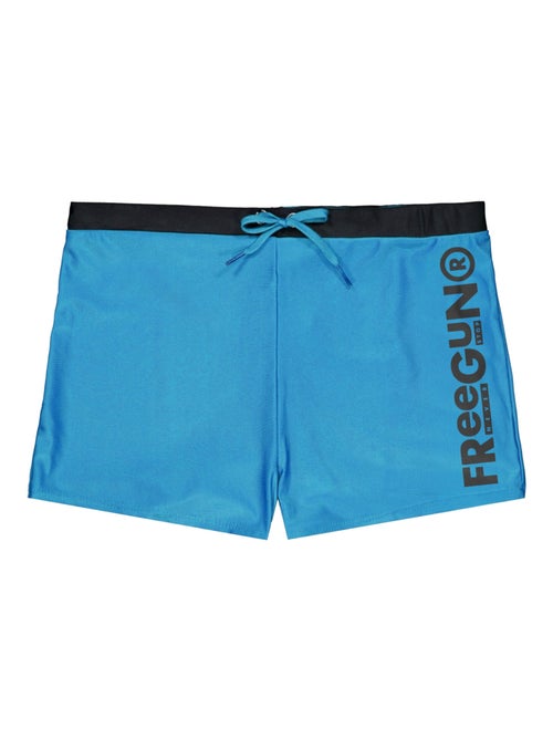 Shorty de bain enfant uni avec logo rubber print couleur Freegun - Kiabi