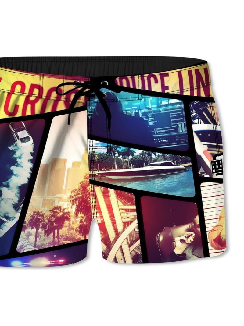 Shorty de bain garçon allover print Freegun Blanc - Kiabi