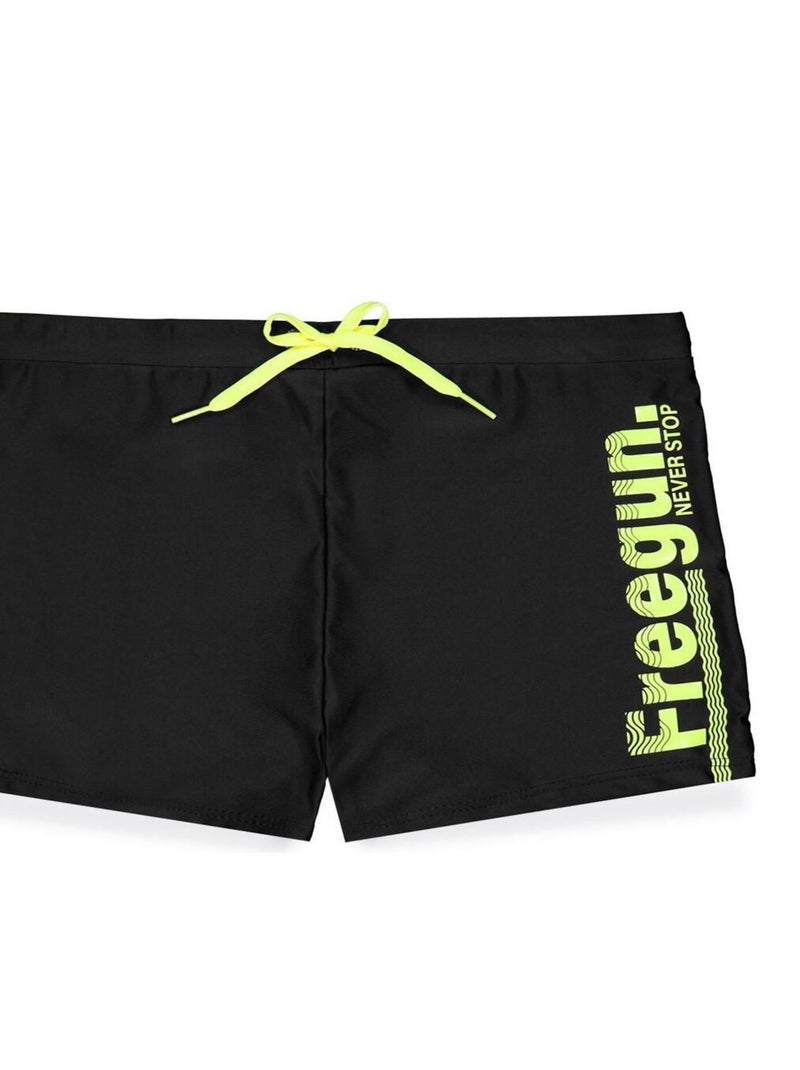 Shorty de bain garçon uni avec logo Freegun Noir - Kiabi